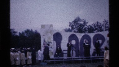 1969: university graduation ceremony students wearing their graduation gown