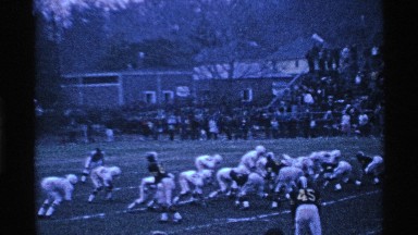 1969: two teams are playing against in each other in a game of football