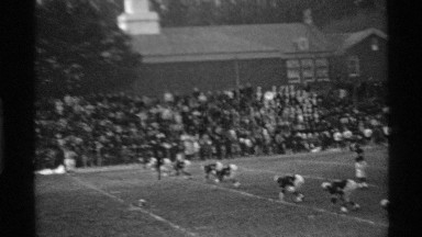 1969: rugby match is going on between two opponents at a town stadium or play