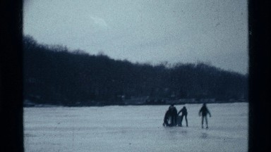 1969: a group of children skating and having fun on a very frozen day OHIO