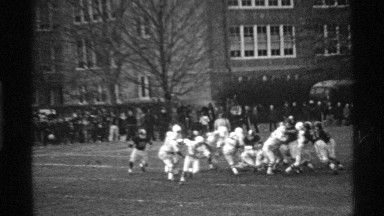 1969: players play the soccer in the school ground ,practice to the match event.