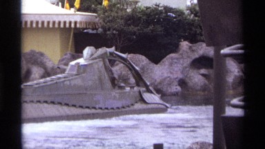 1974: a funny vehicle floating in water, ORLANDO FLORIDA