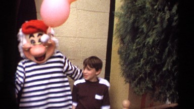 1974: happy poses for a photo op with some kids ORLANDO FLORIDA