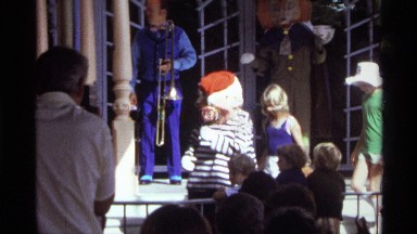 1974: a party that celebrate at a garden outside and people and kids enjoying