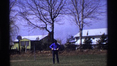 1969: man in yard on an autumn day MICHIGAN
