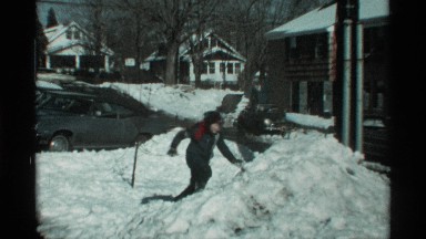 1971: A Little Girl Playing in the Snow During Winter Vacation in New York City