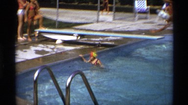 1971: kids playing in the pool NEW YORK