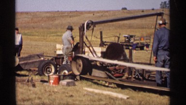 1969: huge saw blade slices log under close supervision JORDAN MINNESOTA