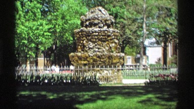 1969: a statue made by rocks surrounded by trees HOLLAND MICHIGAN
