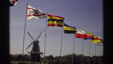 1969: all country flags around the forest HOLLAND MICHIGAN