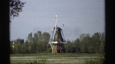 1969: center to the lawn has a building with spinning fan during morning HOLLAND