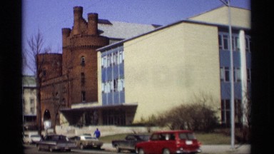 1966: a person is walking on the road MADISON WISCONSIN