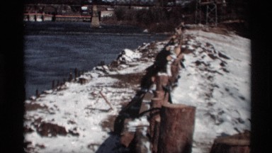 1966: view of the moat built to provide protection for the power lines