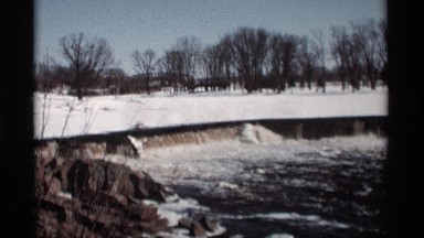 1966: a creek during wintertime flowing softly MADISON WISCONSIN