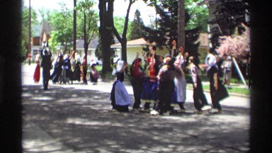 1969: ancient tradition of a dance done by group of ladies in an village