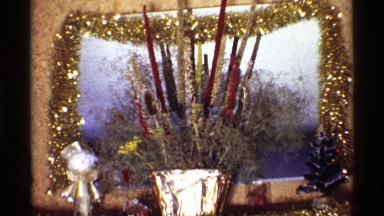 1968: creative wintry homemade holiday decoration glitters CHICAGO ILLINOIS