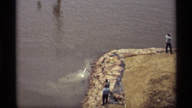 1969: industrial work by the water on a nice day SAINT PAUL MINNESOTA