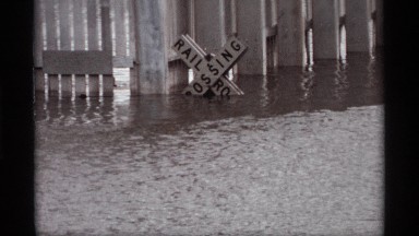 1969: river center place in name board the off take the board water morning time