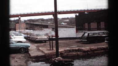 1969: the bridge near to river slow run another side parking the car morning