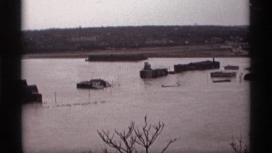 1969: a flooded field with various structures present SAINT PAUL MINNESOTA
