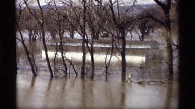 1969: flood waters of the riverside rising through the weekend
