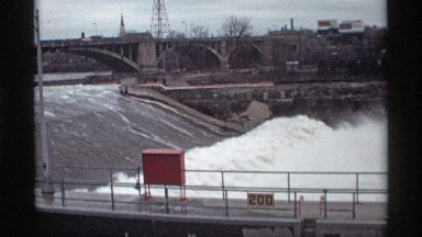 1969: a heavy flow of stream emerged from up to down place with foamy white