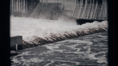1969: the water flow very fast at the forest place and it looks like a falls