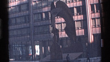 1968: a big apartments are located and a statue or a different kind of pillar