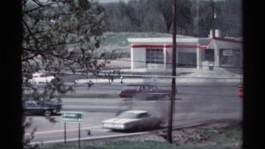 1968: the view of smoke arising from a car which met with an accident. CHICAGO