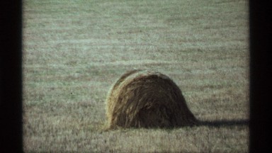 1974: A Hay Roll Resting in a Minnesota Field