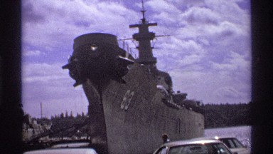 1974: a large ship that is docked at its port SEATLLE WASHINGTON
