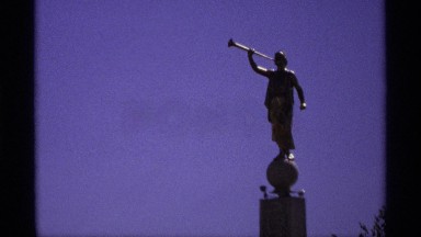 1974: a big statue is there with holding trumpet in his hand WORLDS FAIR SEATTLE