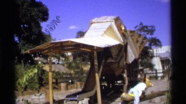 1974: girl playing seesaw at her yard WORLDS FAIR SEATTLE
