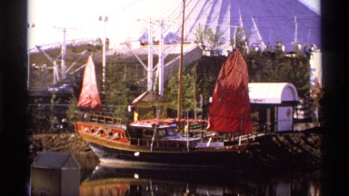 1974: boats parked at an amusement park. WORLDS FAIR SEATTLE