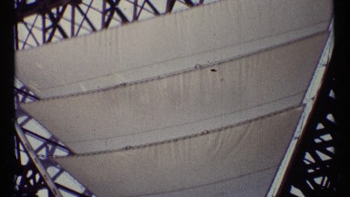 1967: Architecture Meets Art Installation with Steel Beams and Fabric Montreal