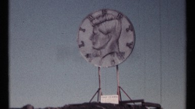 1967: Sign Depicting 1964 JFK Fifty-Cent Piece Ottawa Canada