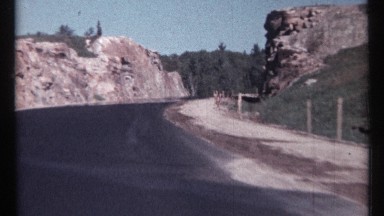 1967: driving down the new road where through the canyons where there are