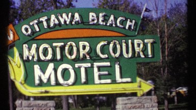 1967: ottawa beach motor court motel sign OTTAWA CANADA