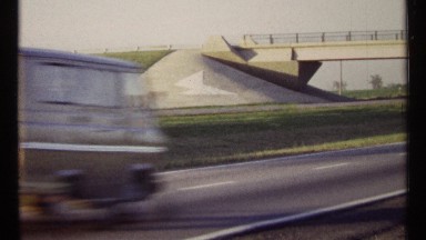1967: Observing Traffic and Shadows Near Highway Overpass Ottawa Canada