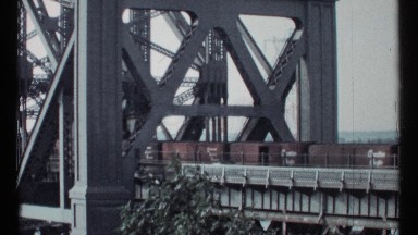 1967: train crossing bridge in summertime OTTAWA CANADA
