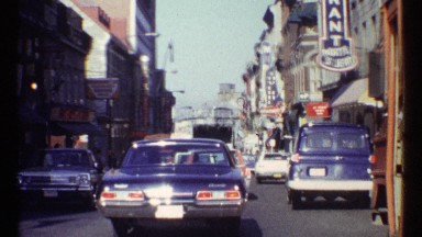 1967: Video of Vehicle Driving Through Downtown Business District of Ottawa Canada
