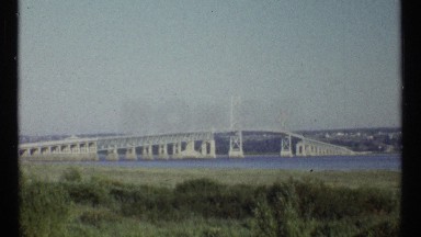 1967: view of arched bridge over water from a distance OTTAWA CANADA