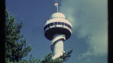 1967: Tourist Admiring View of Emblematic Modern Building in Toronto