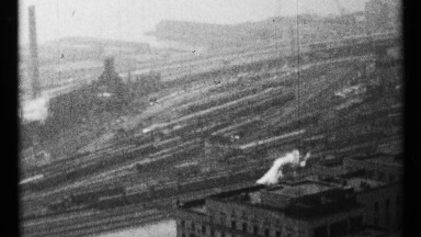 1967: train leaves old train yard TORONTO CANADA