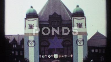 1967: a mosque is alone at the morning time and more symbol at the building and