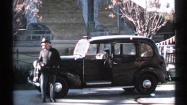 1972: a taxi driver waiting for some passengers at an official stop ARIZONA