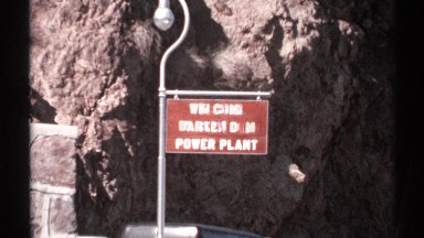 1972: welcome sign at parker dam power plant ARIZONA