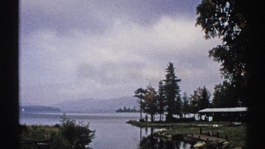 1971: Beautiful Natural Place, Cloudy Sky with Mountain River Passing By