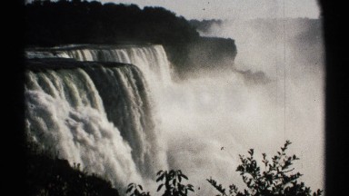 1971: beautiful rushing misty waterfall NEW YORK