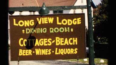 1971: a board that represents a lodge name and the way of dining room of the